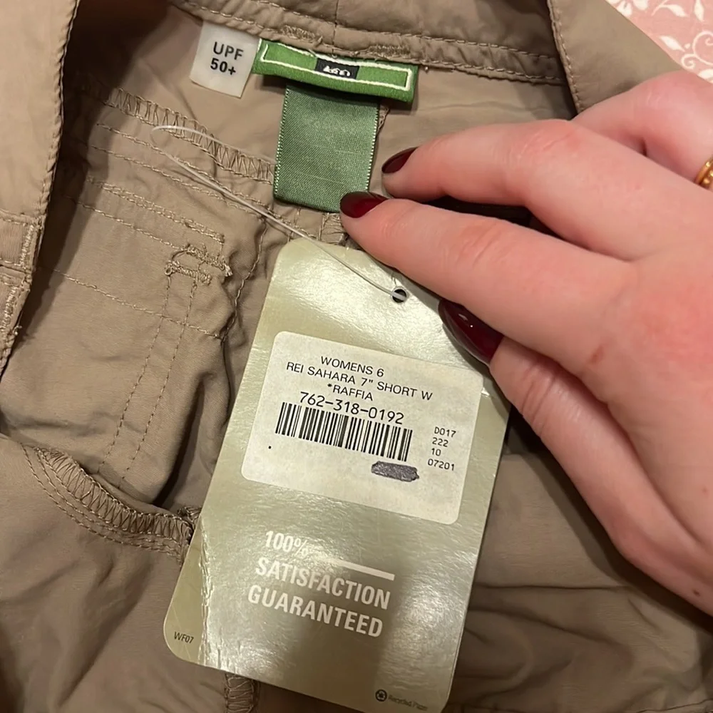 NWT REI‎ Sahara 7” Short W Raffia Size 6 Tan Hiking Outdoors Camping Gorpcore